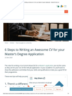 6 Steps To Writing An Awesome CV For Your Master's Degree Application