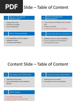 Content Slide - Table of Content: Service The Brand Differentiator" Client Relationship Management