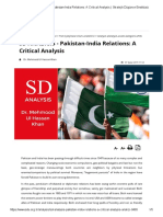 SD ANALYSIS - Pakistan-India Relations - A Critical Analysis - Stratejik Düşünce Enstitüsü
