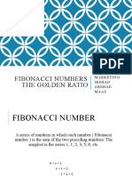 Fibonacci Numbers The Golden Ratio: Use in Marketing Irshad Arshad Maaz
