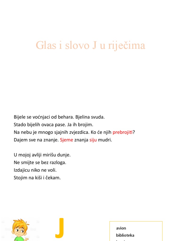 Glas I Slovo J U Riječima | PDF