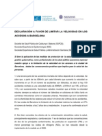 Declaración límite 80km firmada por las Sociedades de Salud Pública españolas
