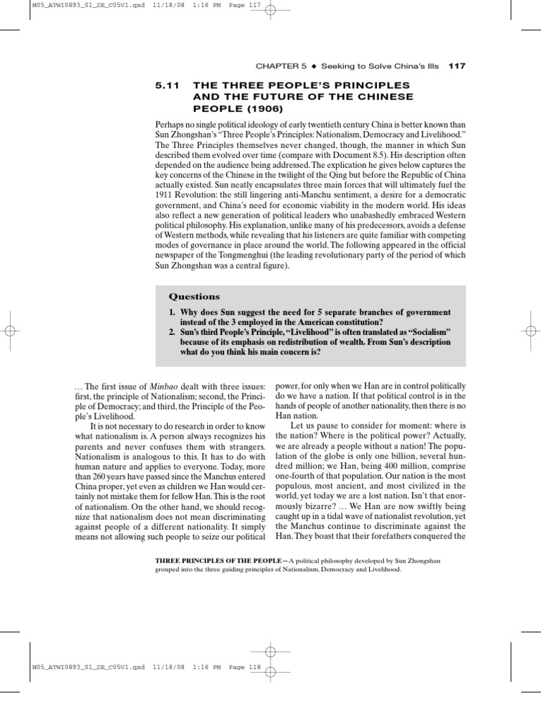 Nationalism in Sun Zhongshan's Principles | PDF | Qing Dynasty ...