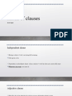 Kinds of Clauses