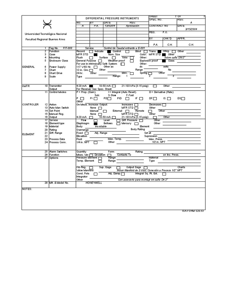 Differential Pressure Instrument Specs | PDF | Manufactured Goods ...