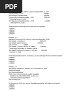 Cash and Cash Equivalents Basic Problems