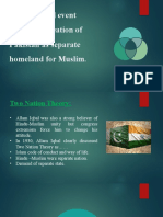 How Political Event Involve in Creation of Pakistan As Separate Homeland For Muslim