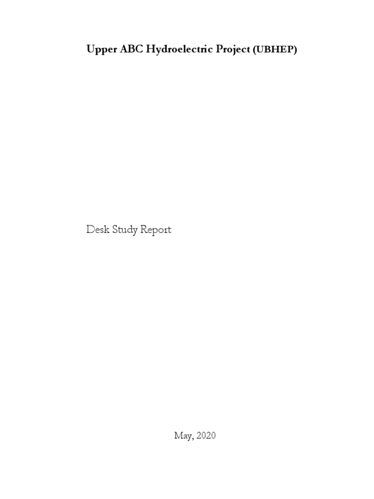 Desk Study Report PDF Hydroelectricity Internal Rate Of Return