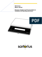 Sartorius Basic Series: Electronic Analytical and Precision Balances Installation and Operating Instructions