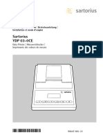 Sartorius YDP 03-0CE: Operating Instructions - Betriebsanleitung - Installation Et Mode D'emploi