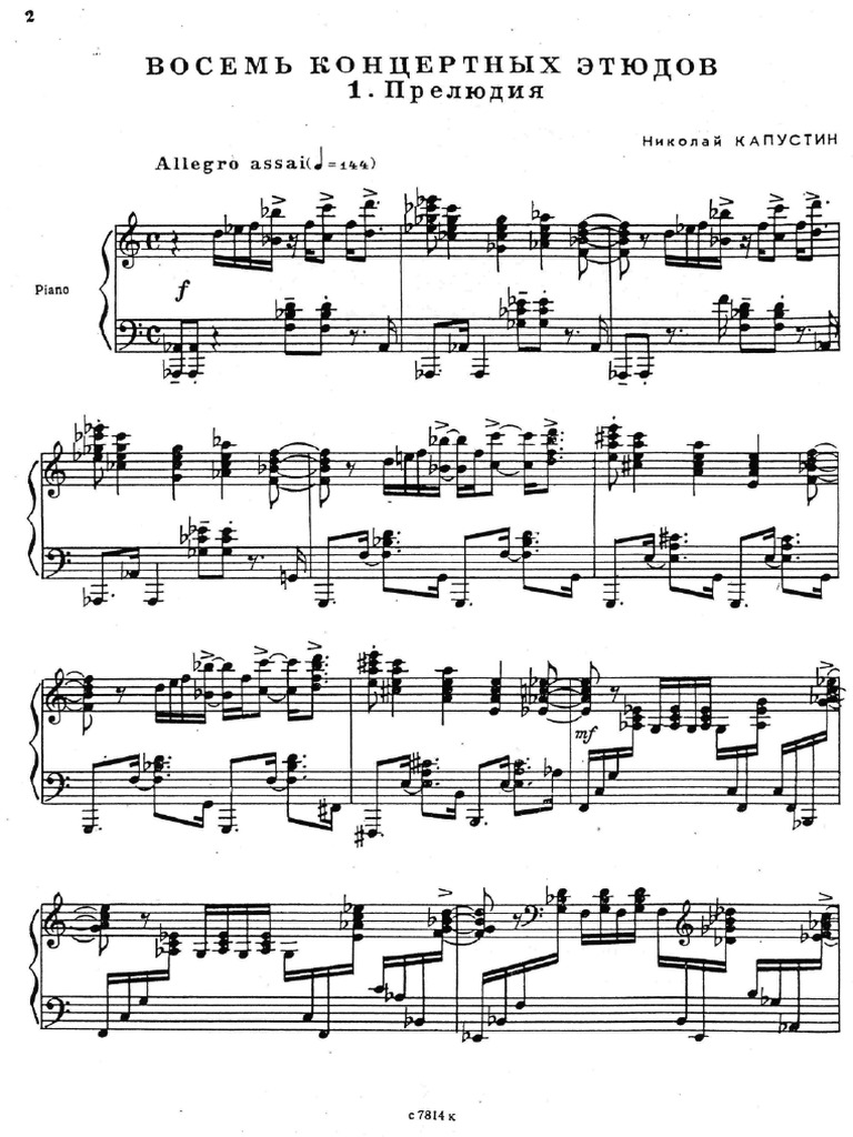 Kapustin Op.40 - 8 Concert Etude 1 | PDF