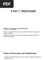 Unit 7: Pointers