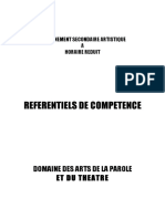 Enseignement Secondaire A Horaire Reduit - Referentiels de Competences - Arts de La Parole Et D (Ressource 10396)