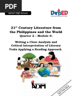 21 Century Literature From The Philippines and The World: Quarter 2 - Module 6