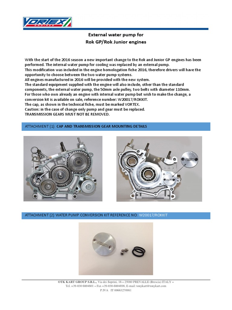 Rok GP Engine Water Pump Upgrade | PDF