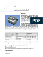 The Manufacturing Process of A Stator Shell: Materials