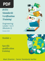 Btec Standards Verification Training: Engineering: Levels 1 To 3 (Module 2)