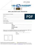 Declaration Sur Honneur de Paiement Digitalise PDF