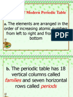 Features of Periodic Table