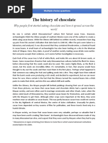 The History of Chocolate (Key)