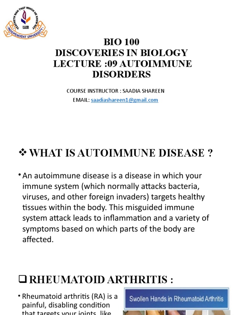 Autoimmune Disorders Overview and Treatments | PDF | Psoriasis | Arthritis