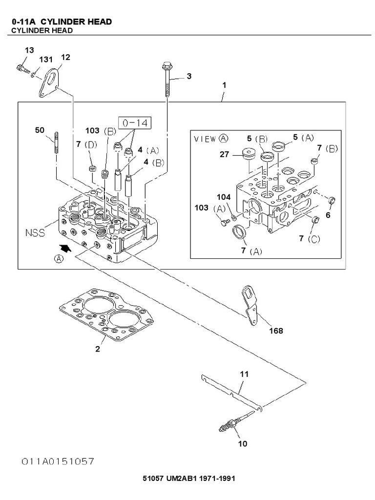Cylinder Head Parts List and Application Guide for 0-11A Engine Models