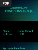 Aggregate Funtion in SQL DB Presentation