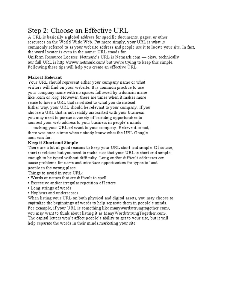 Tips for Creating Effective URLs | PDF