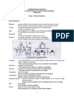 Hormisdallen Schools Primary Seven English Lesson Notes General Term One Topic: 1 School Holidays Vocabulary Mini Dictionary