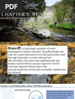 Chapter V: Run Off: Phases of Hydrologic Cycle