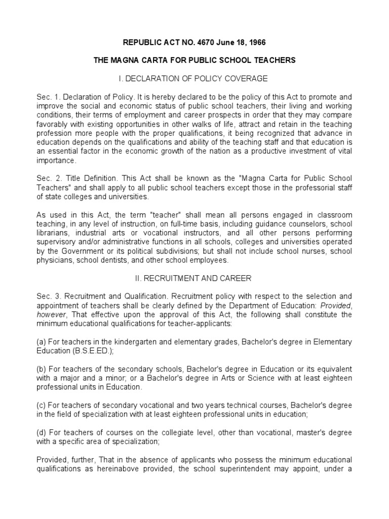 Ra 4670 PDF | PDF | Licensure | Teachers