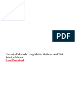 Numerical Methods Using Matlab Mathews and Fink Solution Manual PDF