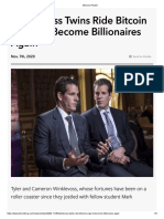 Winklevoss Twins Ride Bitcoin Surge To Become Billionaires Again - Bloomberg