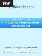 Syllabus (2020) : NTA UGC-NET Computer Science and Applications