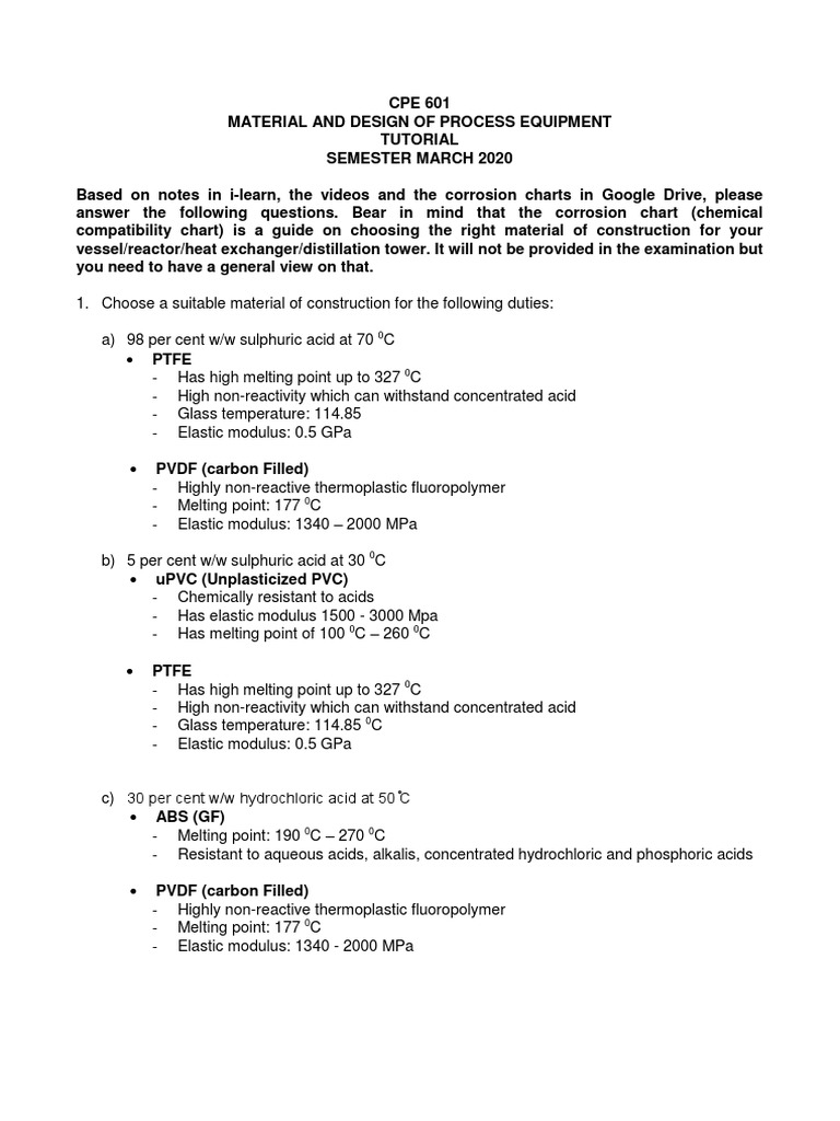 CPE601 Assignment 2: Material Selection Guide | PDF | Corrosion ...