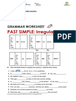 PAST SIMPLE: Irregular Verbs: Grammar Worksheet