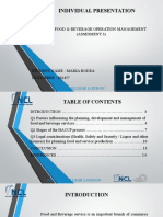 Individual Presentation: Module Food & Beverage Operation Management (Assesment 3)