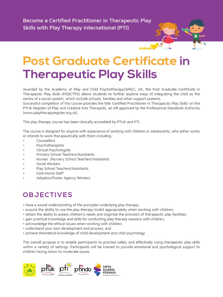Post Graduate Certificate in Therapeutic Play Skills PDF Play