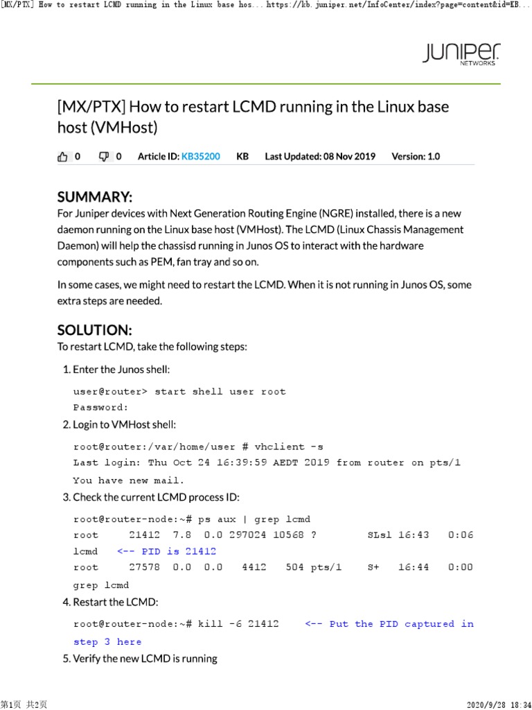 PTX) How To Restart LCMD Running in The Linux | PDF
