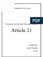 Article 21: Protection of Life and Personal Liberty