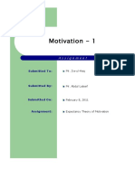 MBA - Motivation Theory One