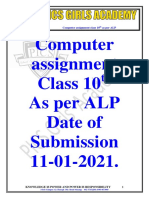 Compuer Class 10th Assignment 2021.