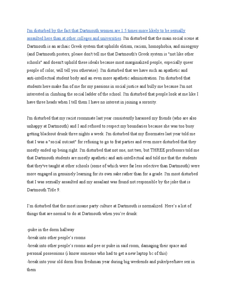 The Case Against Dartmouth PDF Dartmouth College Fraternities And