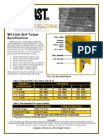 Mill Liner Bolt Torque Specifications