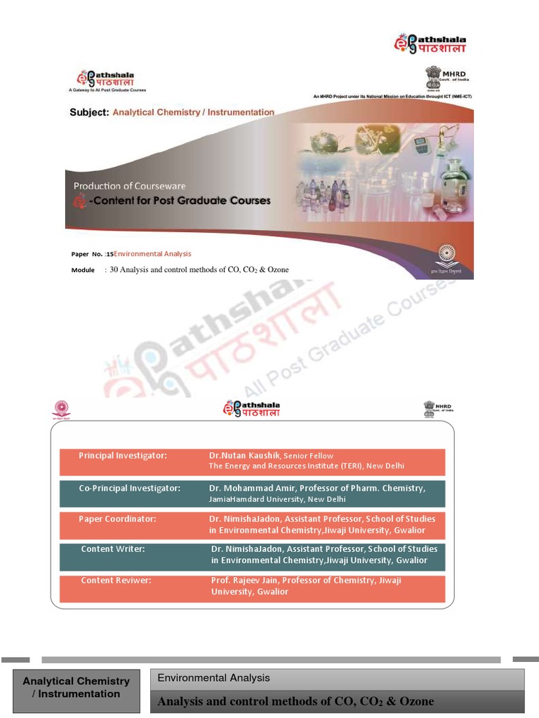 Analysis and Control Methods of CO, CO & Ozone | PDF | Carbon Monoxide ...