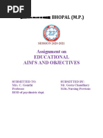 Development of Educational Aim & Objectives