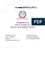 Development of Educational Aim & Objectives