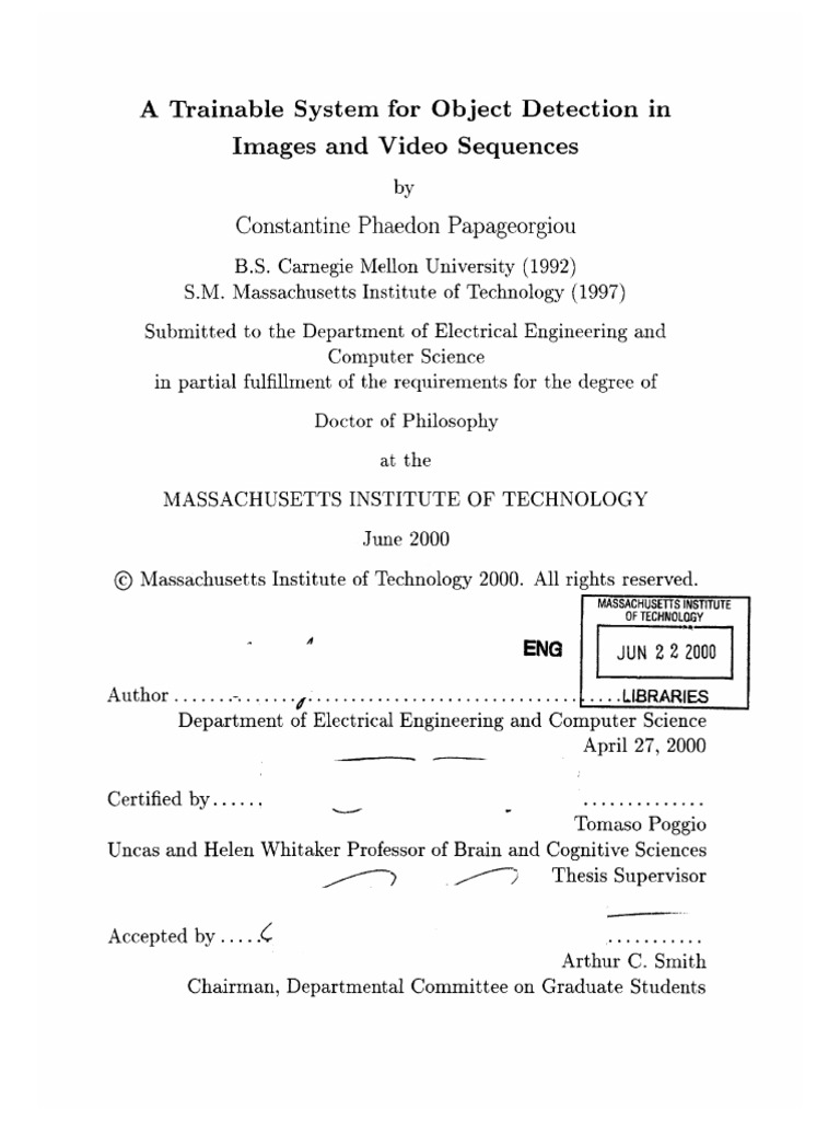 A Trainable System For Object Detection in Images and Video Sequences ...