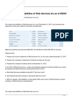 The Assets and Liabilities of Web Services Inc As of