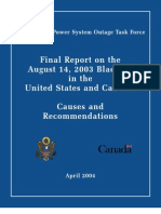 Final Report On The August 14, 2003 Blackout in The United States and Canada: Causes and Recommendations
